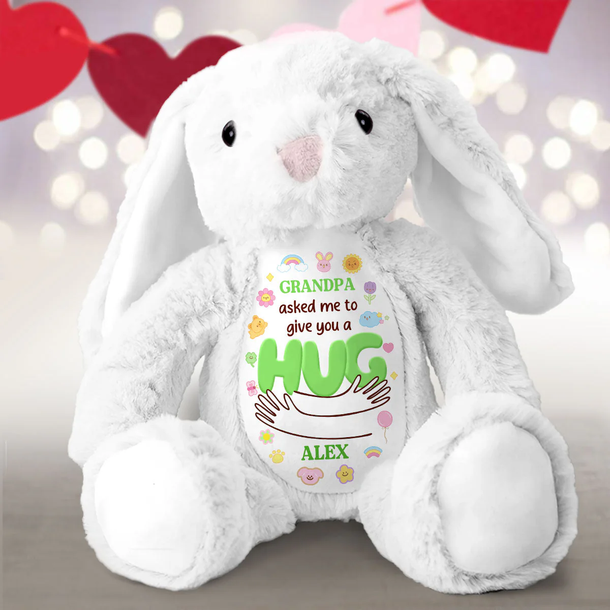 Grandma's Hug - Personalized Custom Easter Bunny Plush Gift For Family Members - Image 2
