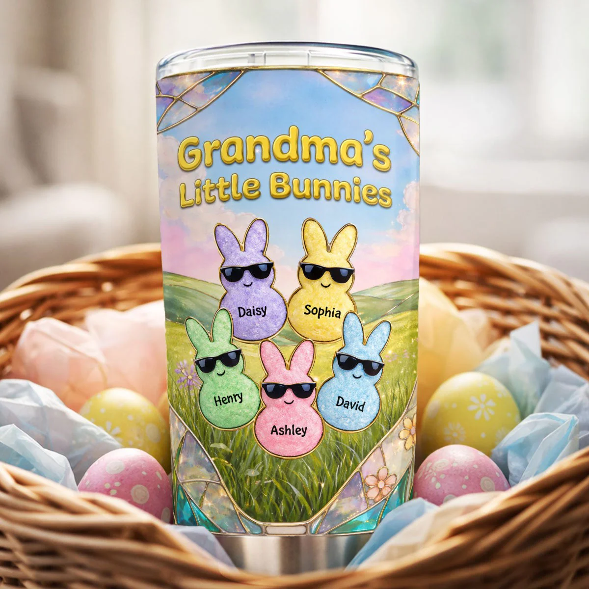 Grandma's Little Bunnies Cute Rabbits - Personalized Tumbler - Gift for Grandma, Mom - Image 4