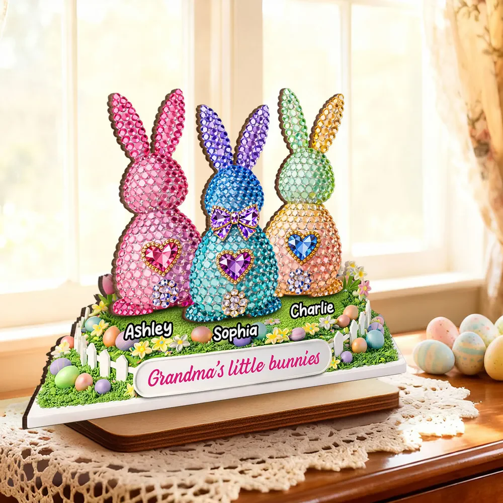Grandma's Little Bunnies Easter - Personalized Wooden Plaque - Image 3