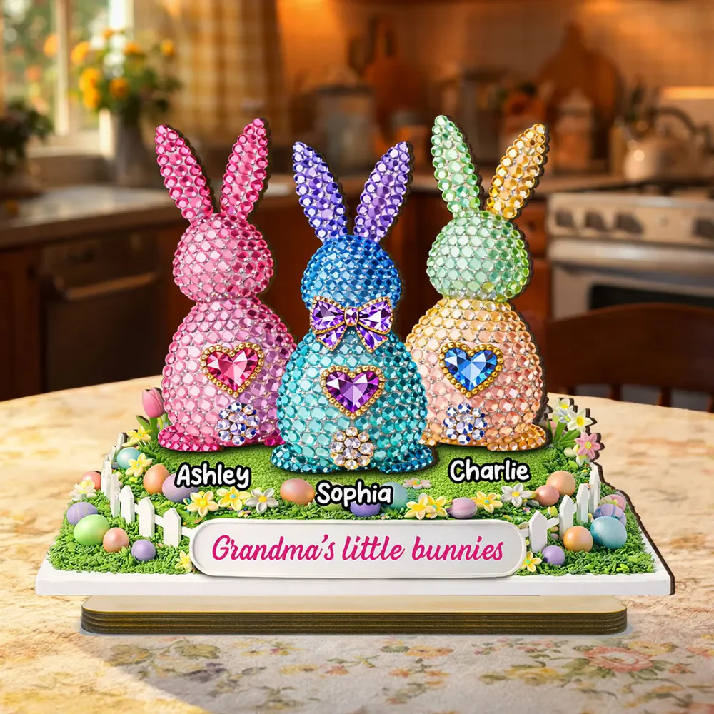 Grandma's Little Bunnies Easter - Personalized Wooden Plaque - Image 4