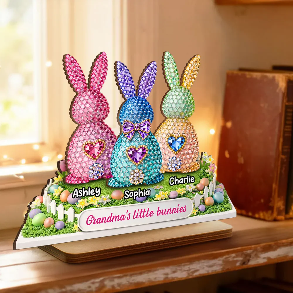 Grandma's Little Bunnies Easter - Personalized Wooden Plaque - Image 5