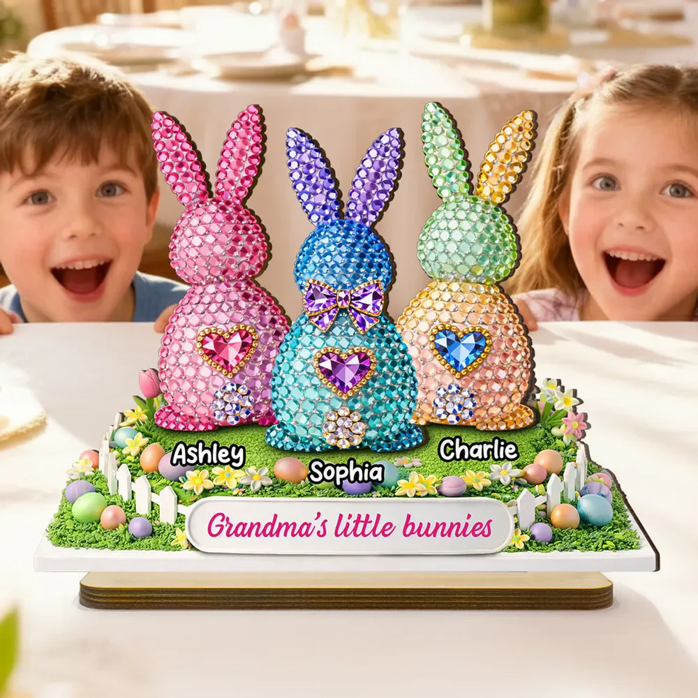 Grandma's Little Bunnies Easter - Personalized Wooden Plaque - Image 6