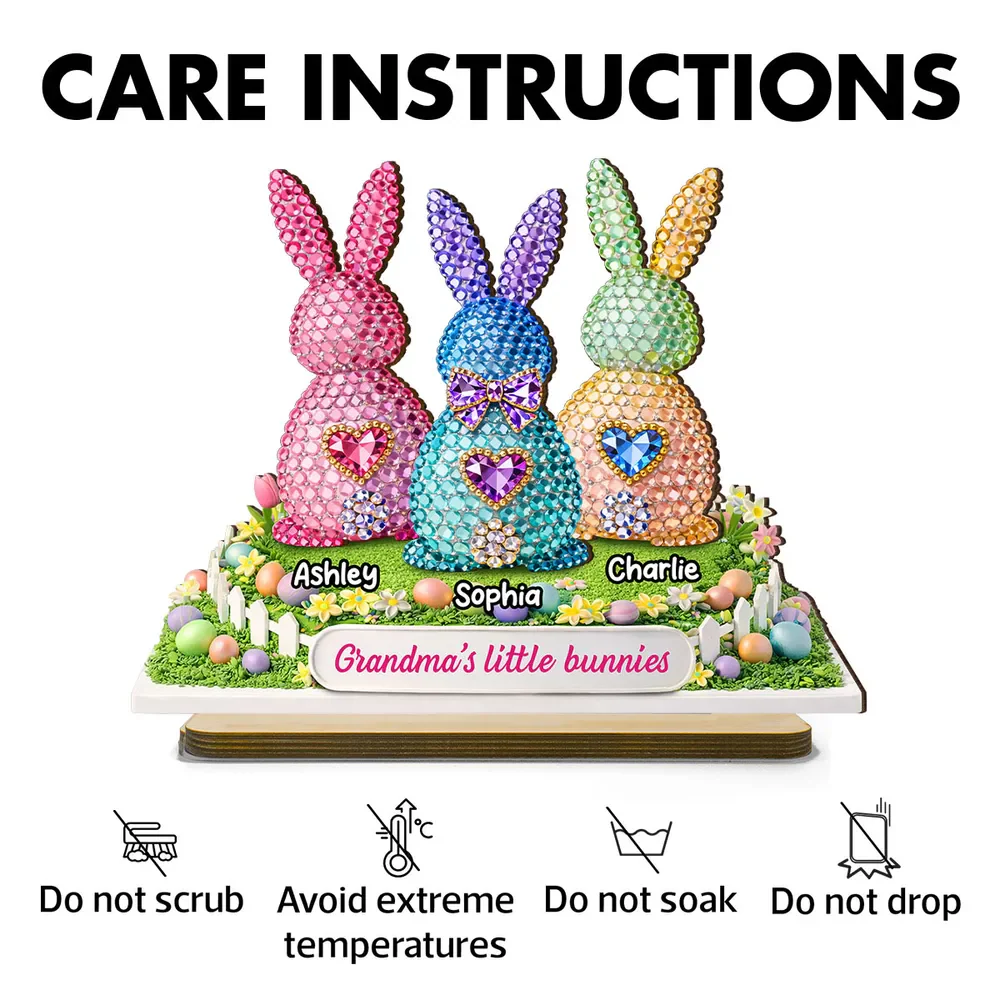 Grandma's Little Bunnies Easter - Personalized Wooden Plaque - Image 7
