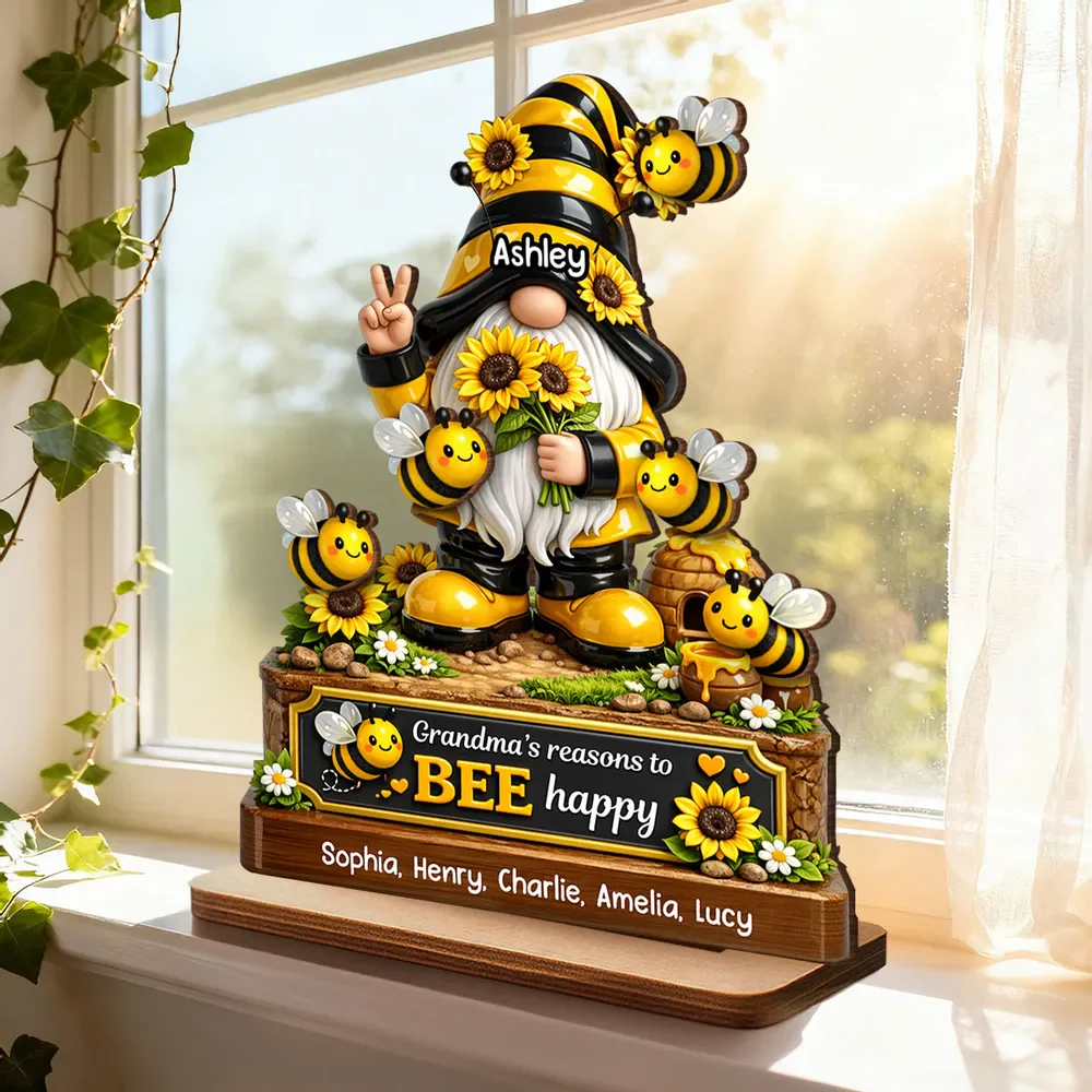 Grandma's Reasons to Bee Happy - Personalized Wooden Plaque - Heartfelt Gift for Grandma - Image 4