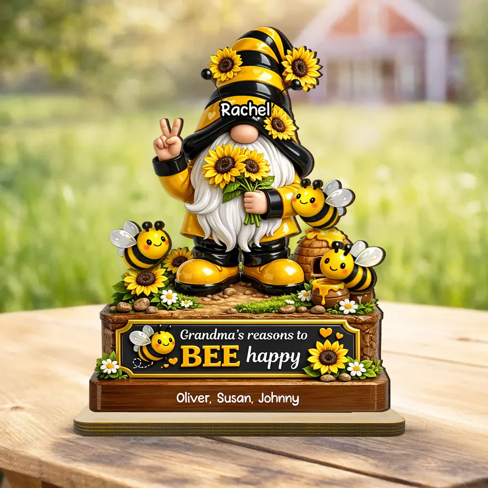 Grandma's Reasons to Bee Happy - Personalized Wooden Plaque - Heartfelt Gift for Grandma - Image 5
