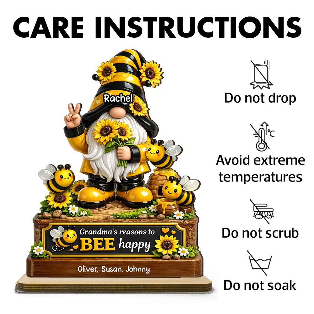 Grandma's Reasons to Bee Happy - Personalized Wooden Plaque - Heartfelt Gift for Grandma - Image 6