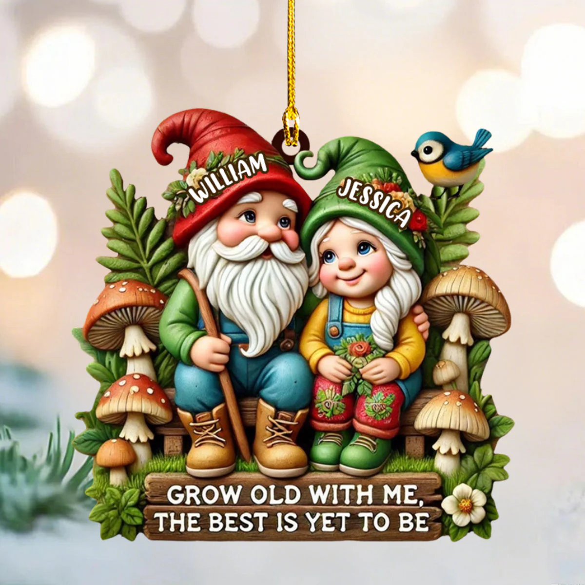 Grow Old With Me - Couples Personalized Custom Acrylic Ornament - Gift For Grandparents - Image 2