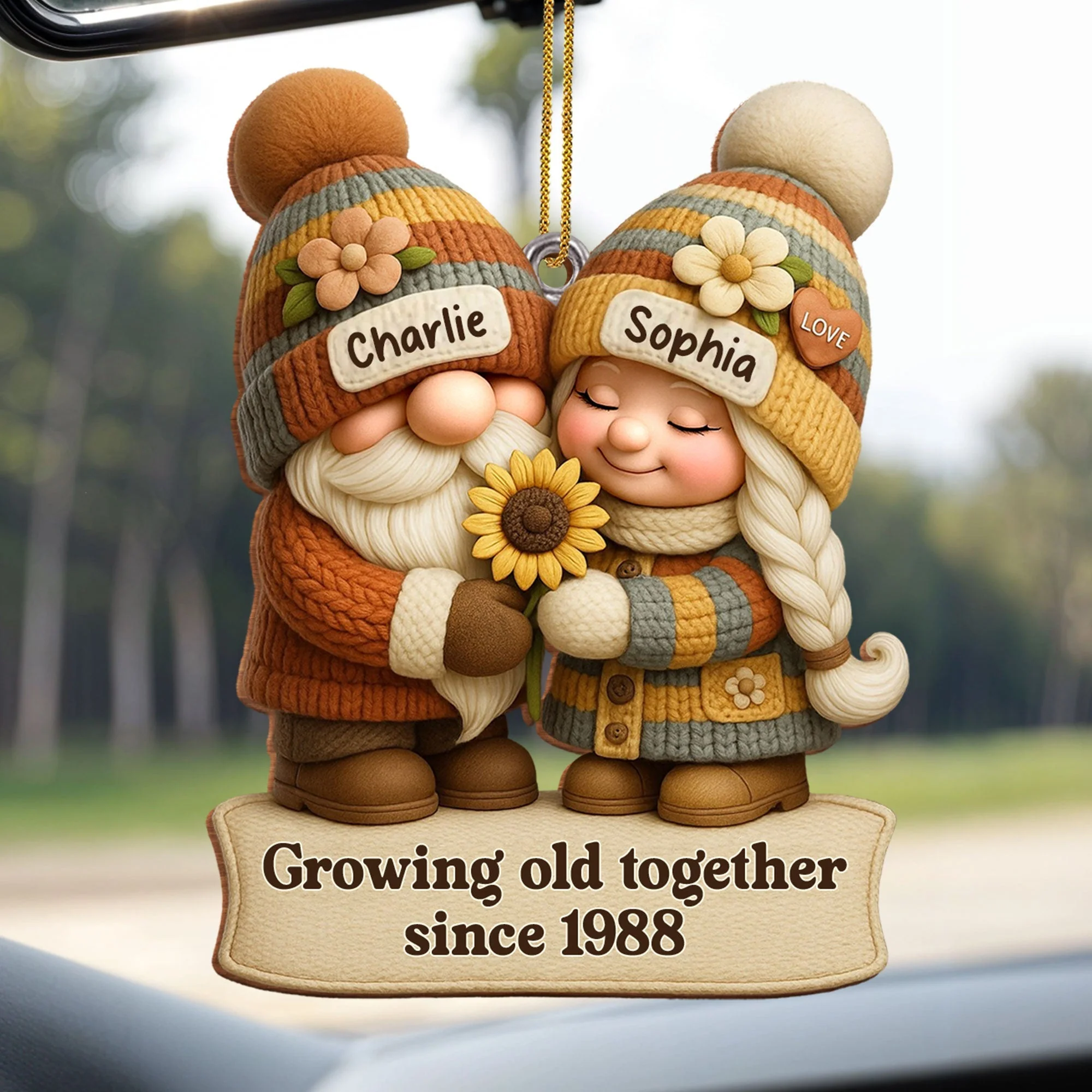 Growing Old Together Couple Ornament, Personalized Wood Ornament - Image 6