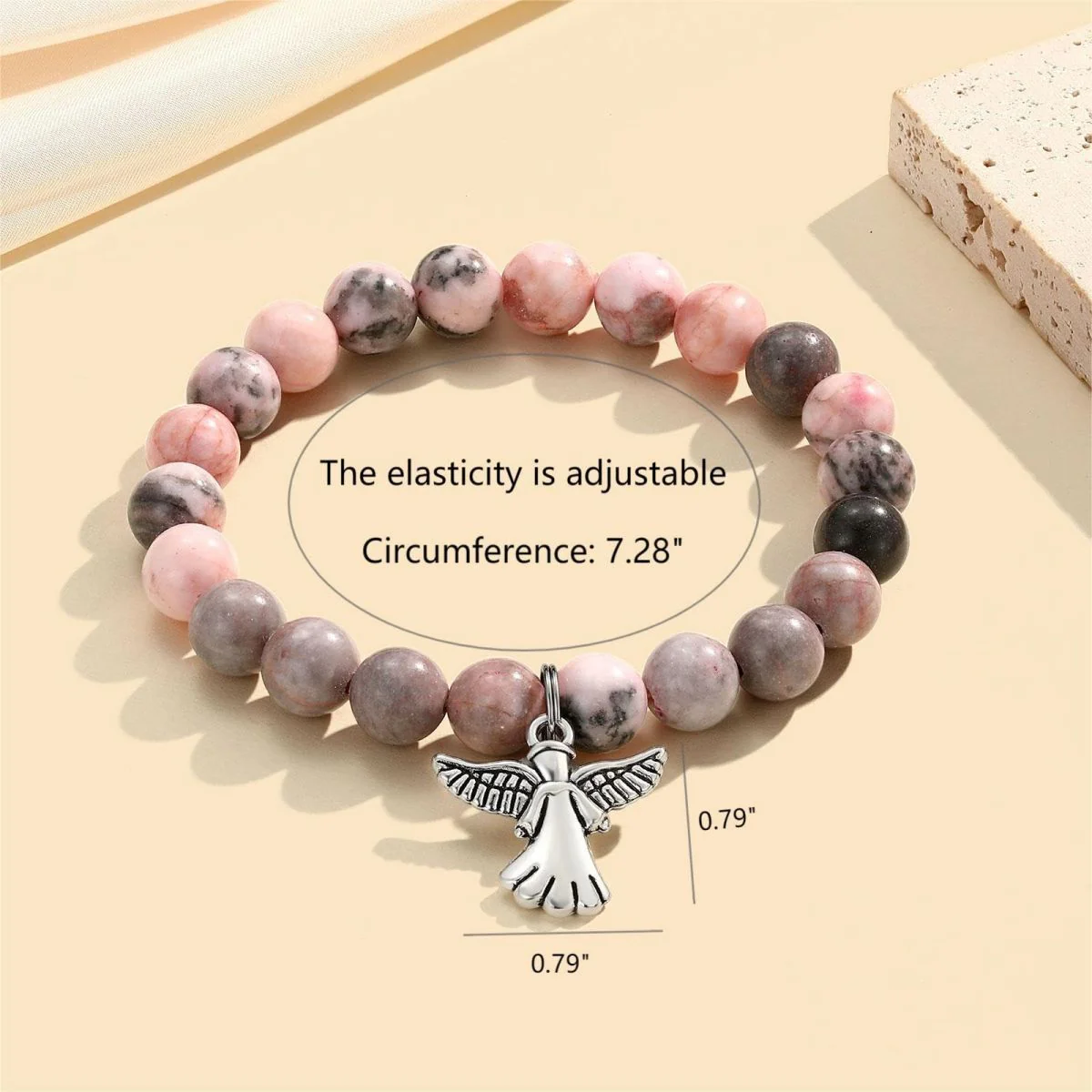 Guardian Angel Gift, Little Hug from Heaven Natural Stone Angel Bracelet - Image 2