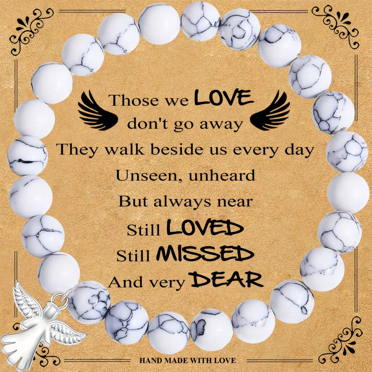 Guardian Angel Gift, Little Hug from Heaven Natural Stone Angel Bracelet - Image 8