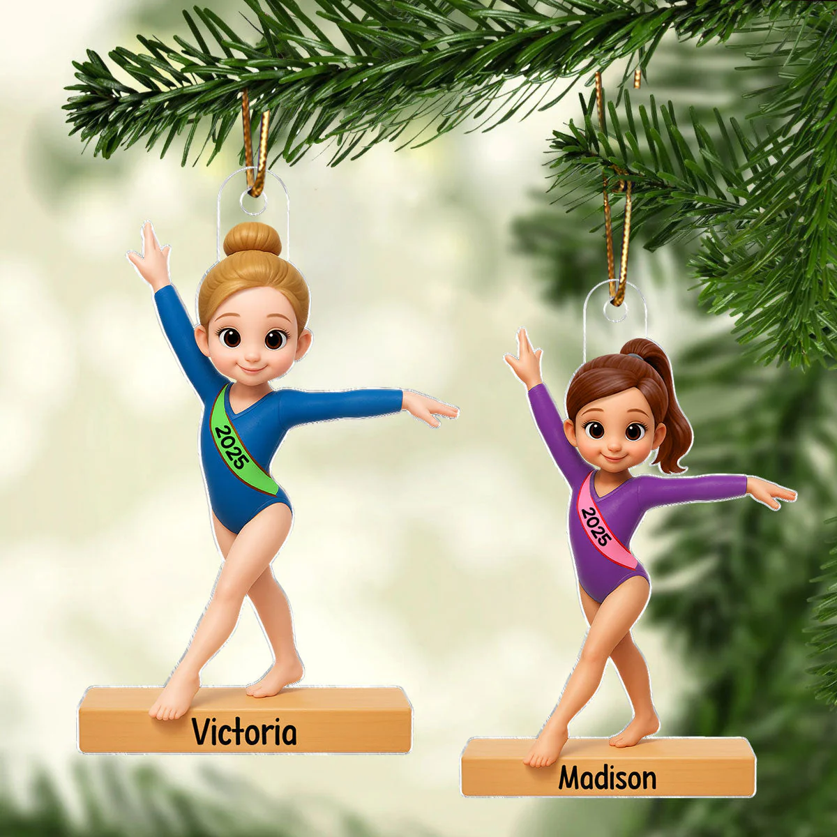 Gymnastic Girl - Personalized Acrylic Ornament - Christmas Gift For Daughter Granddaughter