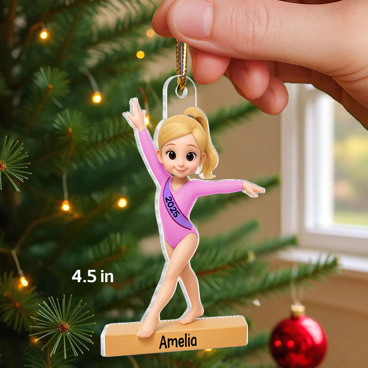 Gymnastic Girl - Personalized Acrylic Ornament - Christmas Gift For Daughter Granddaughter - Image 4