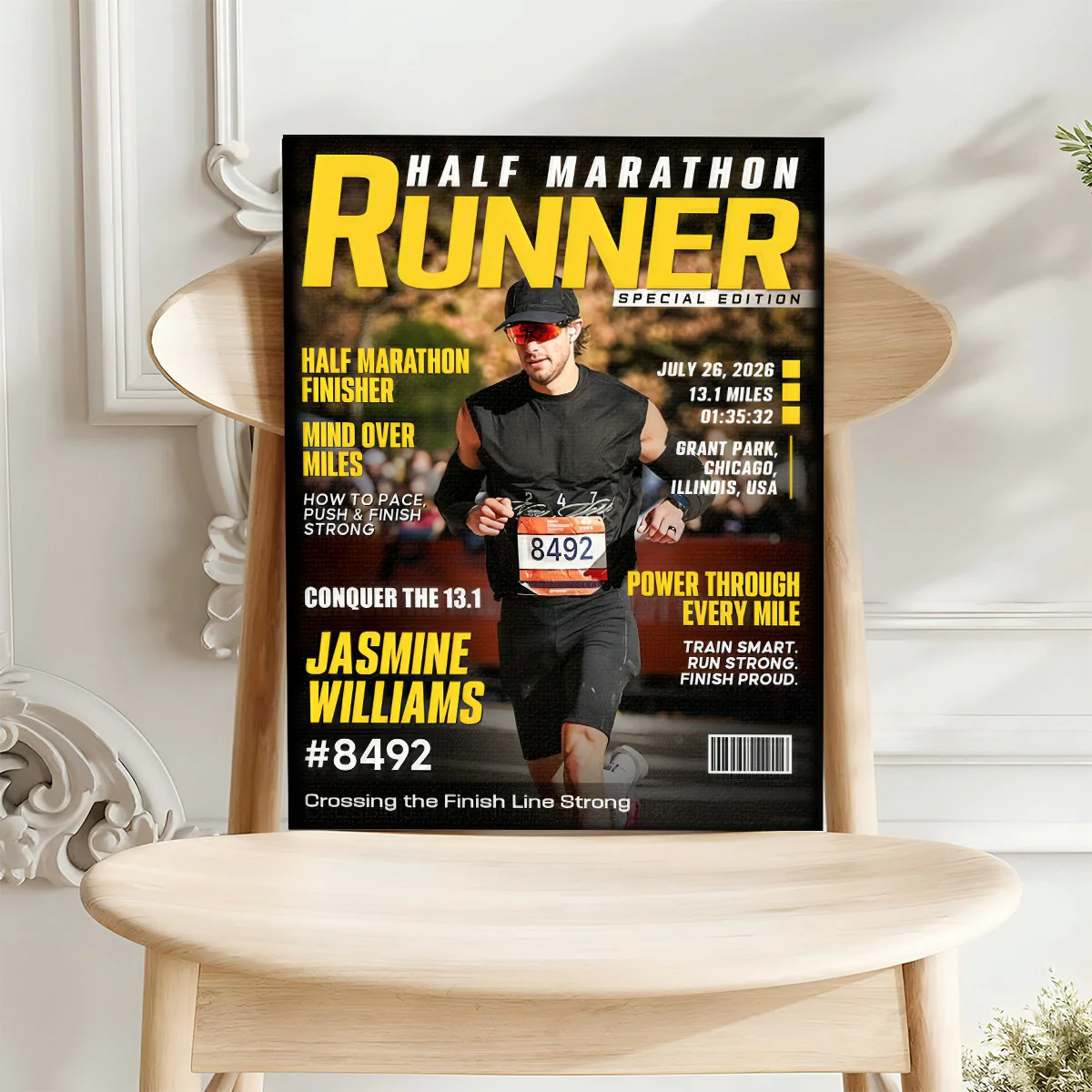 Half Marathon Runner Magazine Cover Poster, Running Milestone Gift, Unique Gifts For Runners - Image 6