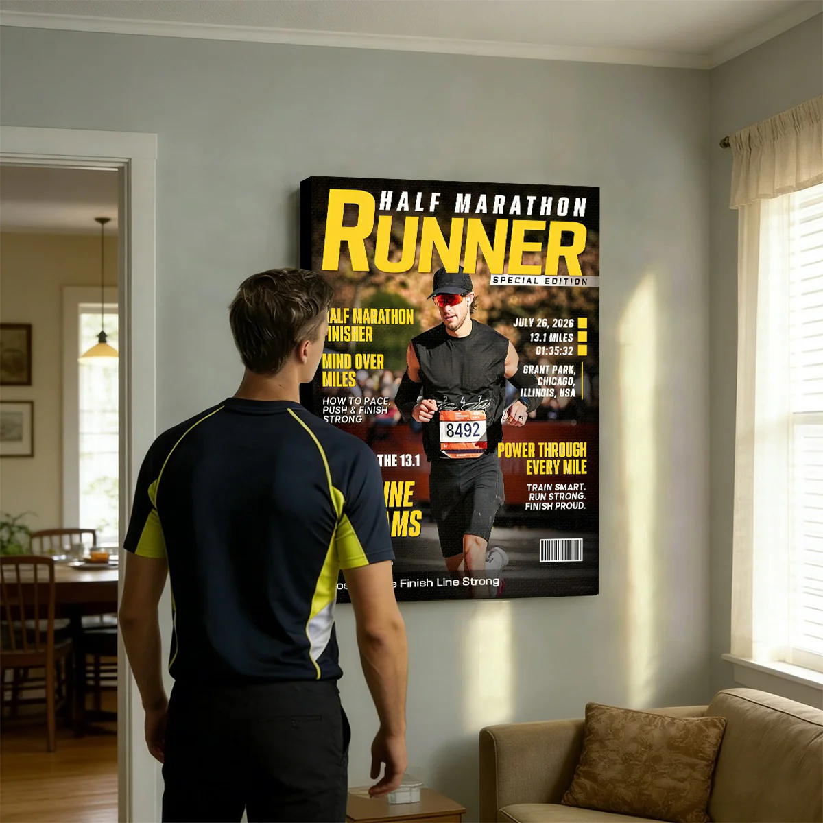 Half Marathon Runner Magazine Cover Poster, Running Milestone Gift, Unique Gifts For Runners - Image 7
