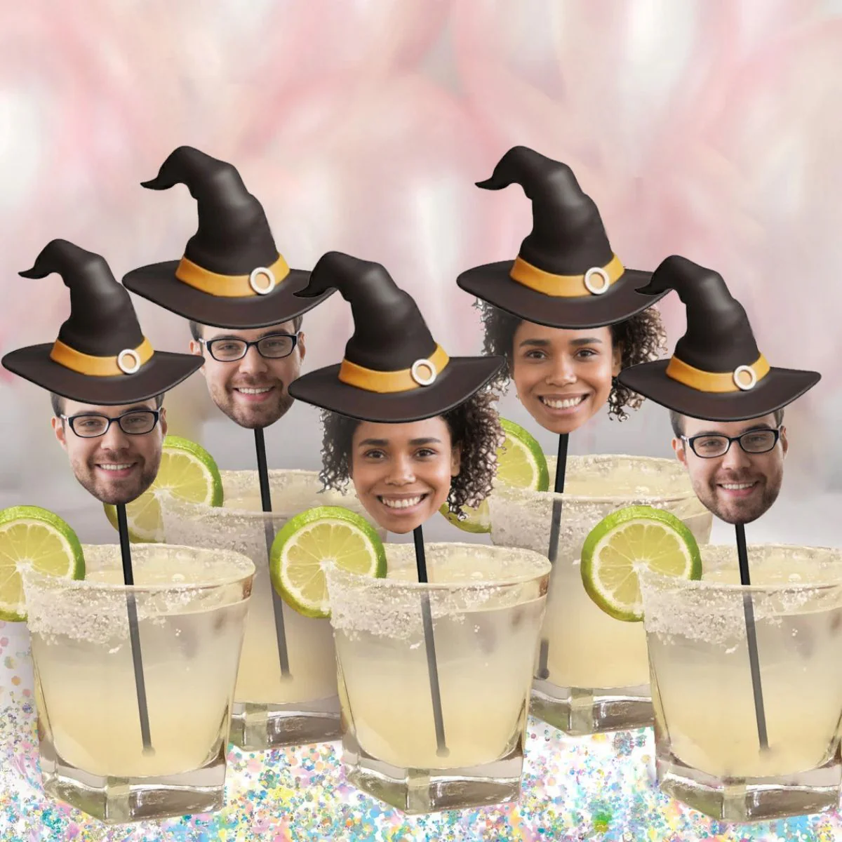 Halloween Drink Stirrers Personalized Witch Face Photo Drink Stirrers - Image 4