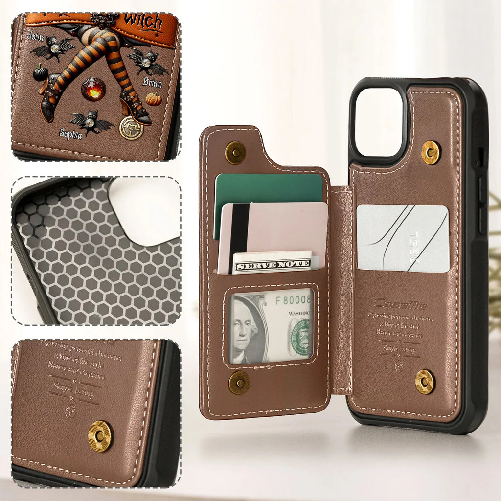 Halloween Gift For Grandma, Mama Witch - Personalized Mother Wallet Phone Case - Image 9