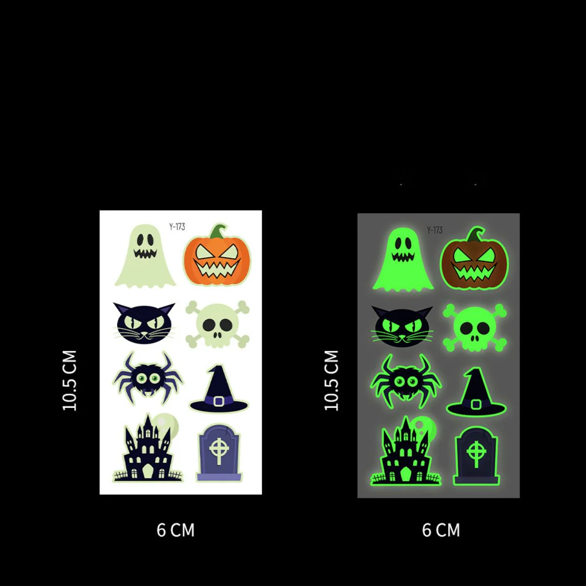 Halloween Glow In The Dark Tattoo Stickers - Image 14