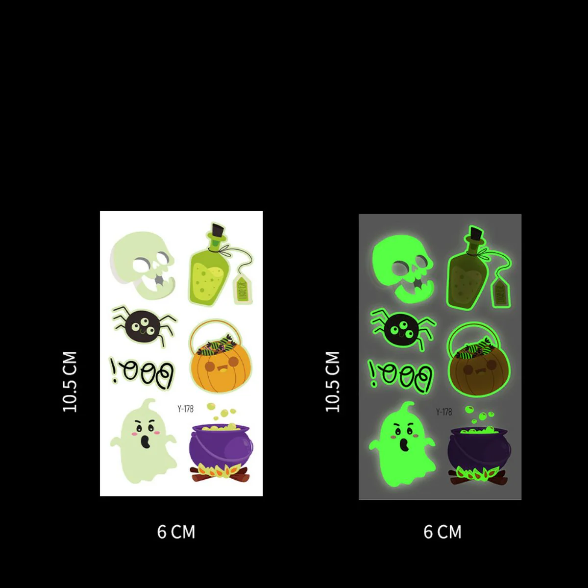 Halloween Glow In The Dark Tattoo Stickers - Image 19