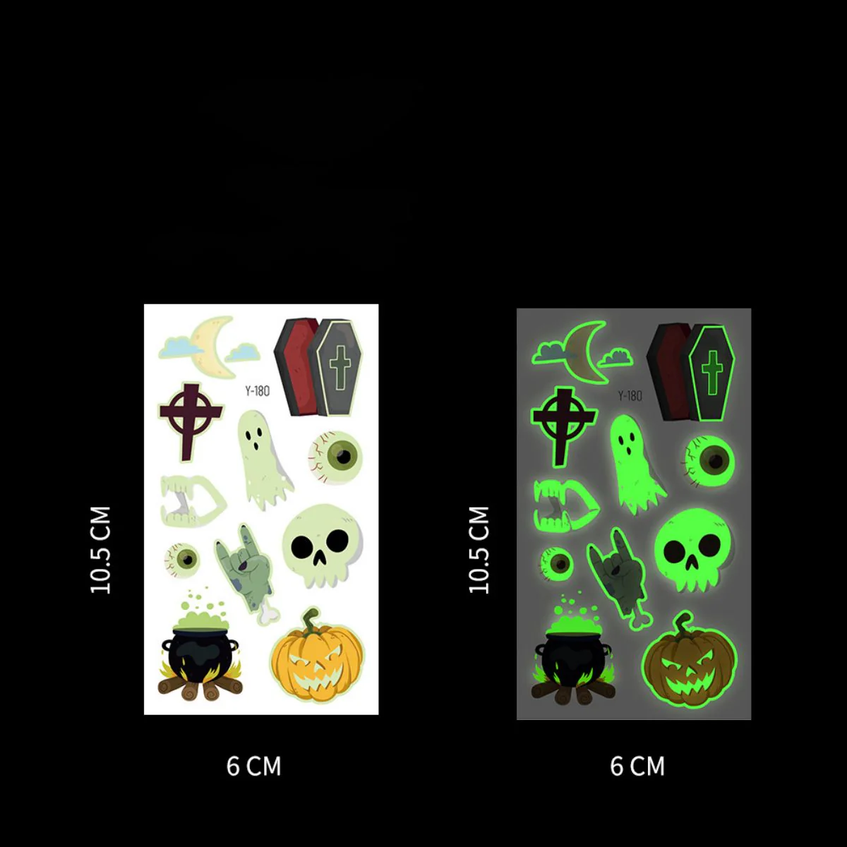 Halloween Glow In The Dark Tattoo Stickers - Image 21