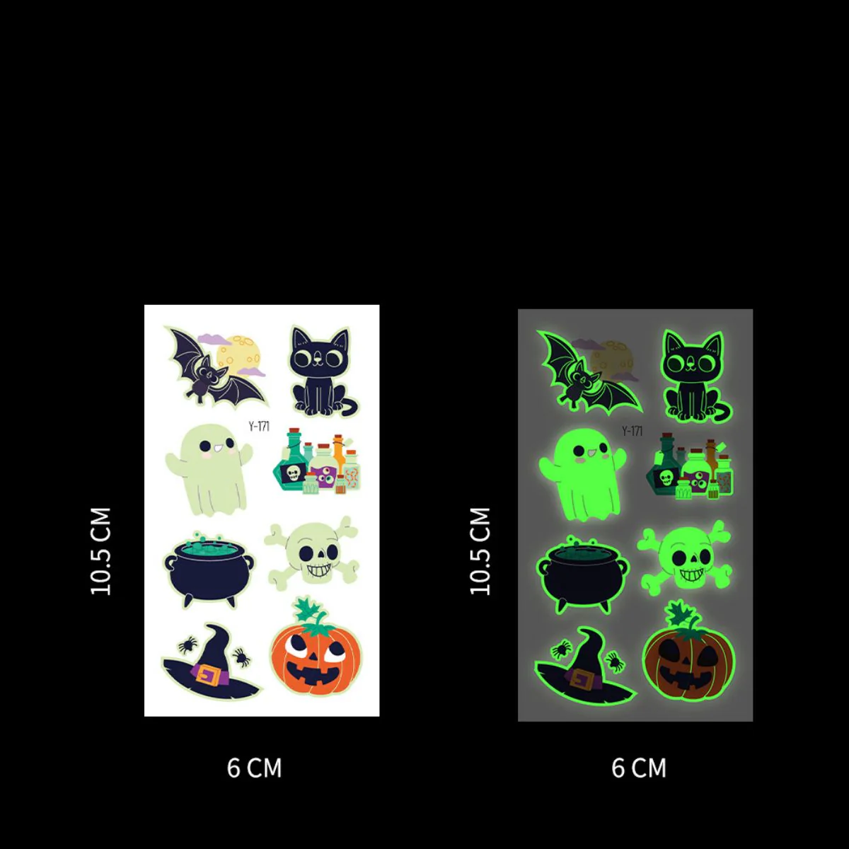 Halloween Glow In The Dark Tattoo Stickers - Image 32