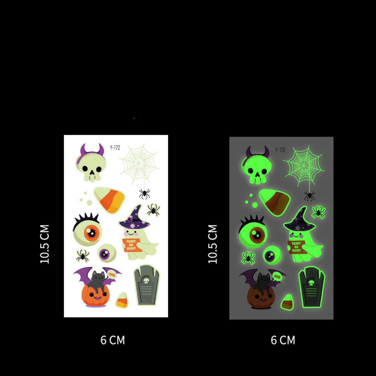 Halloween Glow In The Dark Tattoo Stickers - Image 33