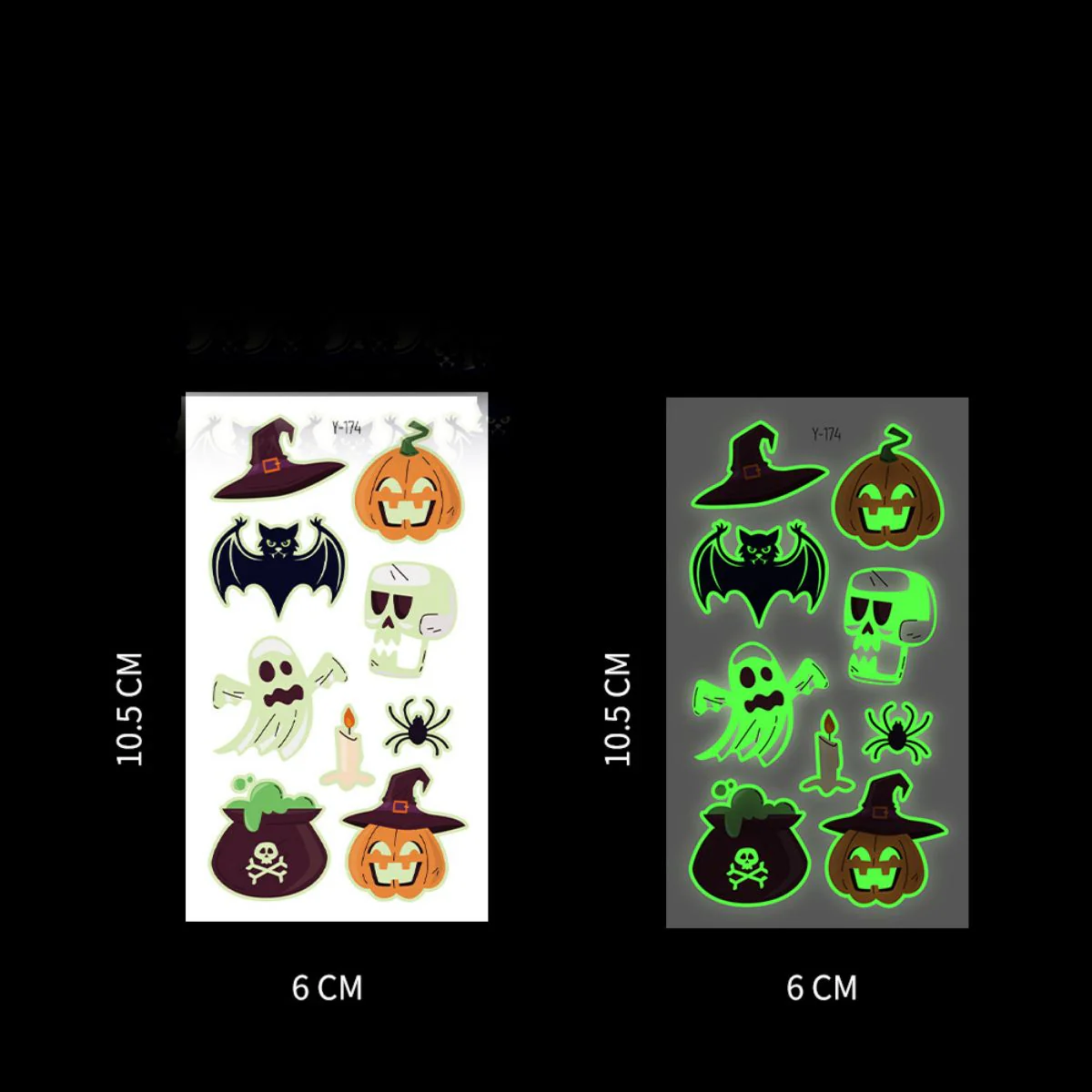 Halloween Glow In The Dark Tattoo Stickers - Image 35