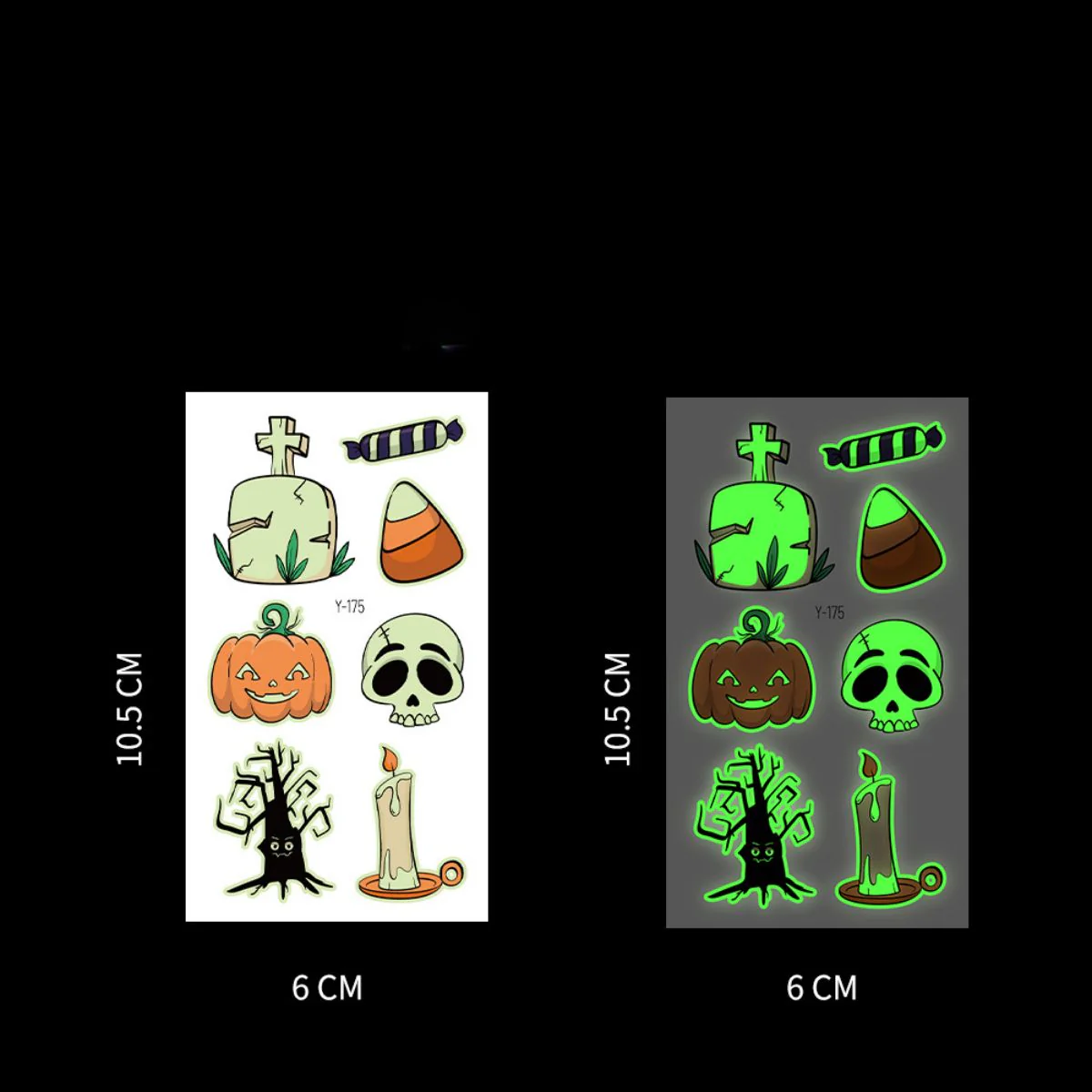 Halloween Glow In The Dark Tattoo Stickers - Image 36