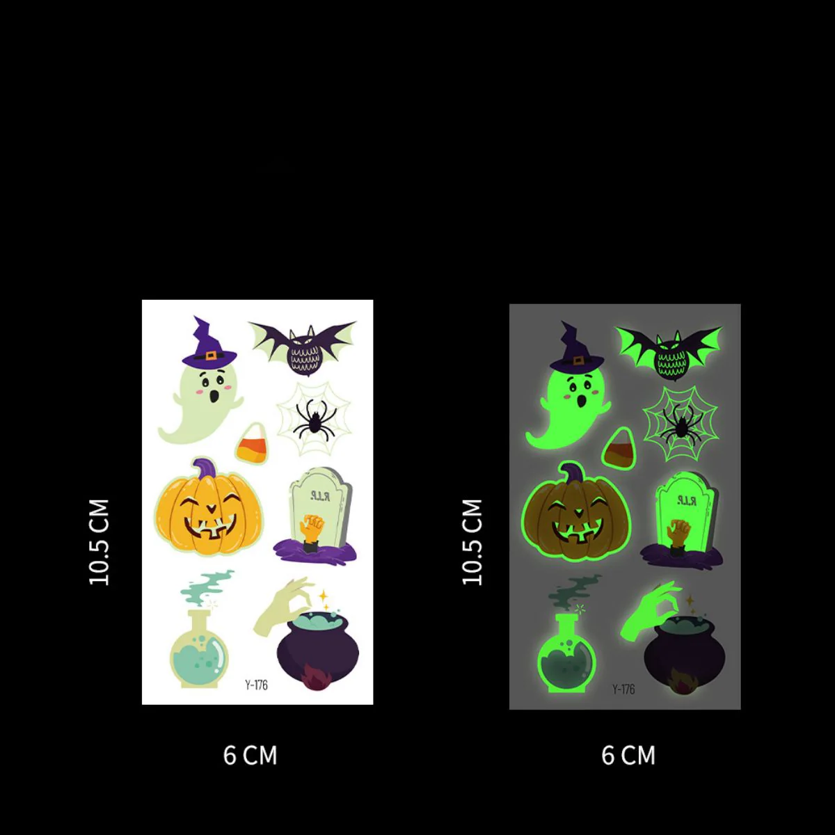 Halloween Glow In The Dark Tattoo Stickers - Image 37