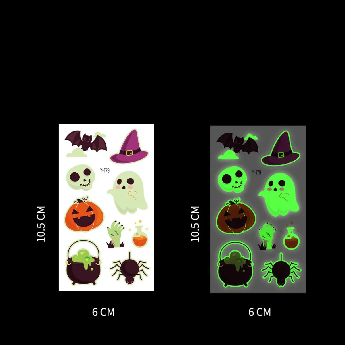 Halloween Glow In The Dark Tattoo Stickers - Image 40