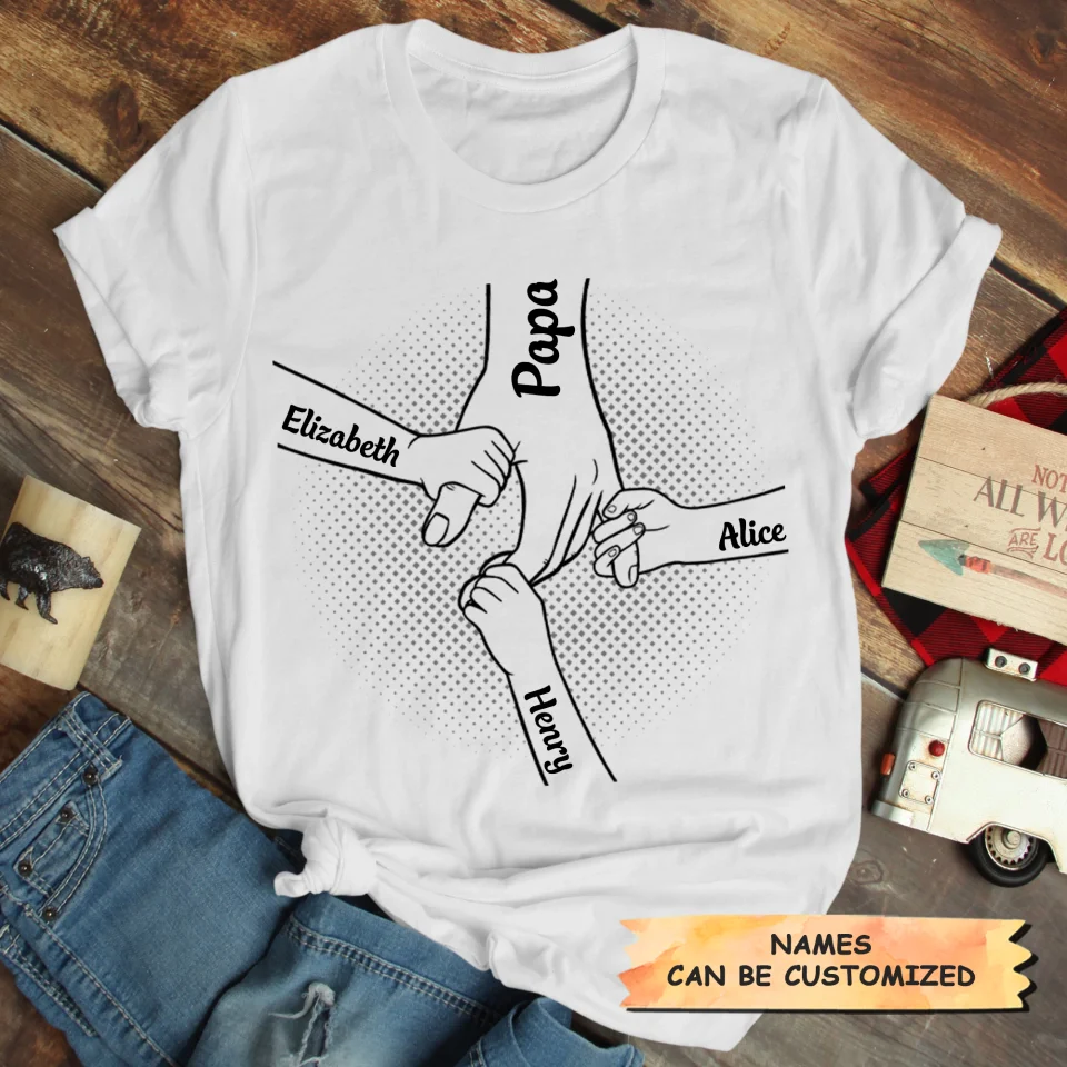Hand in Hand I Will Always Protect You Family Personalized T-Shirt - Image 4