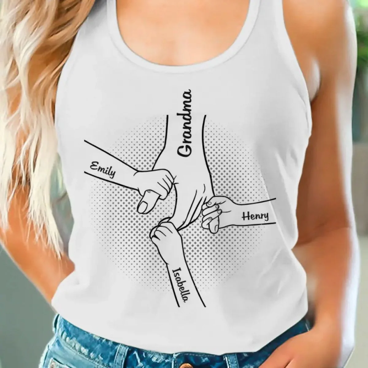 Hand in Hand I Will Always Protect You Family Personalized Tank Top - Image 2