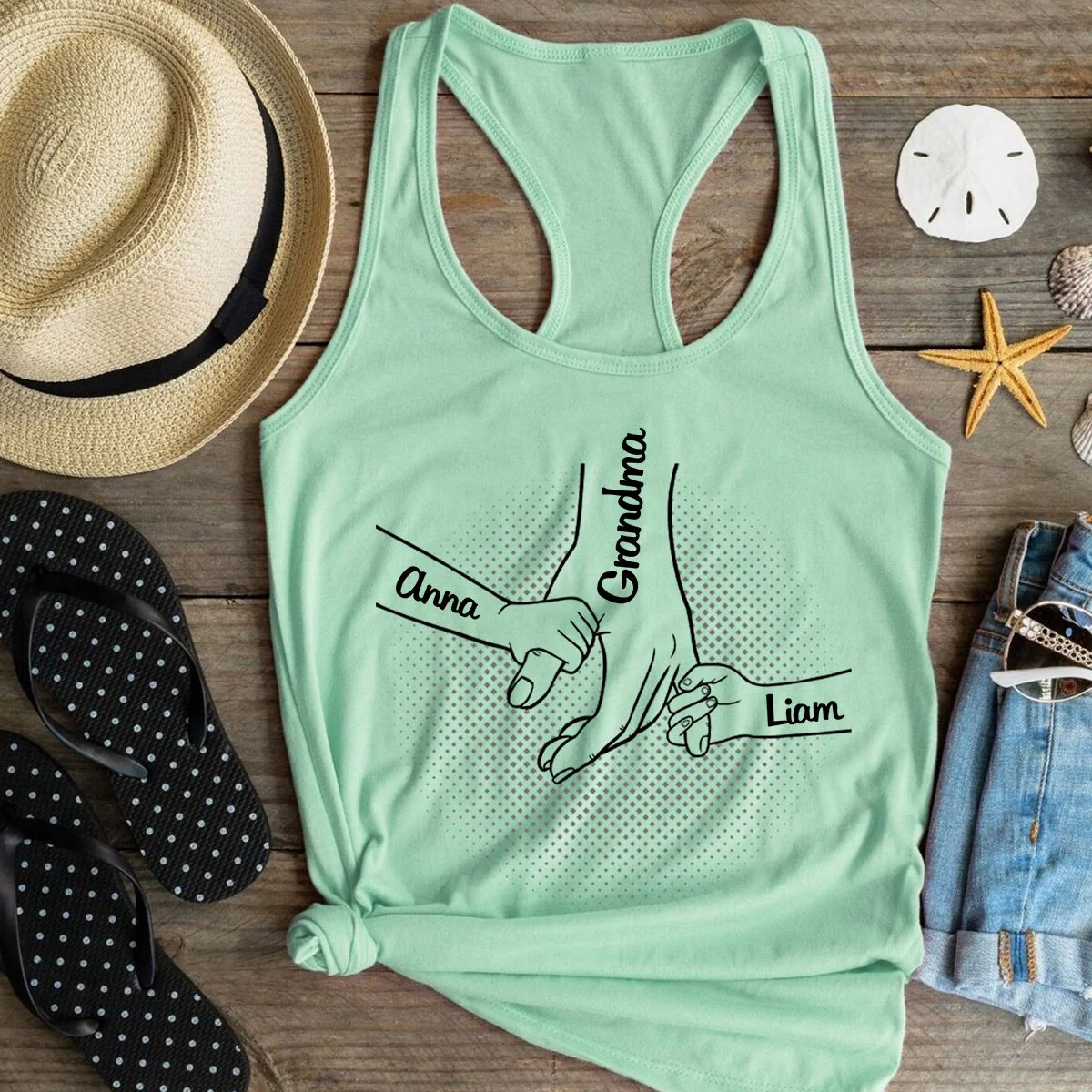 Hand in Hand I Will Always Protect You Family Personalized Tank Top - Image 6
