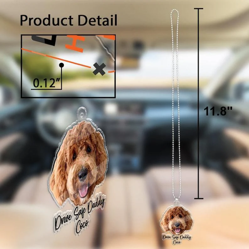 Hanging Dog Photo Personalized Acrylic Car Ornament Gift For Pet Lovers - Image 12