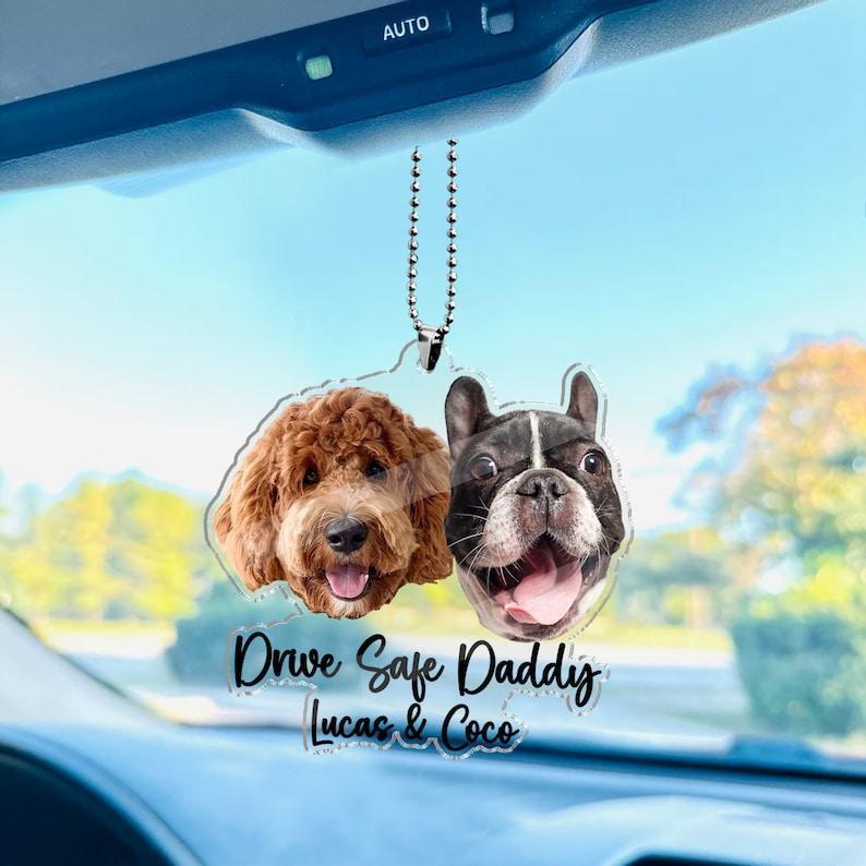 Hanging Dog Photo Personalized Acrylic Car Ornament Gift For Pet Lovers - Image 2