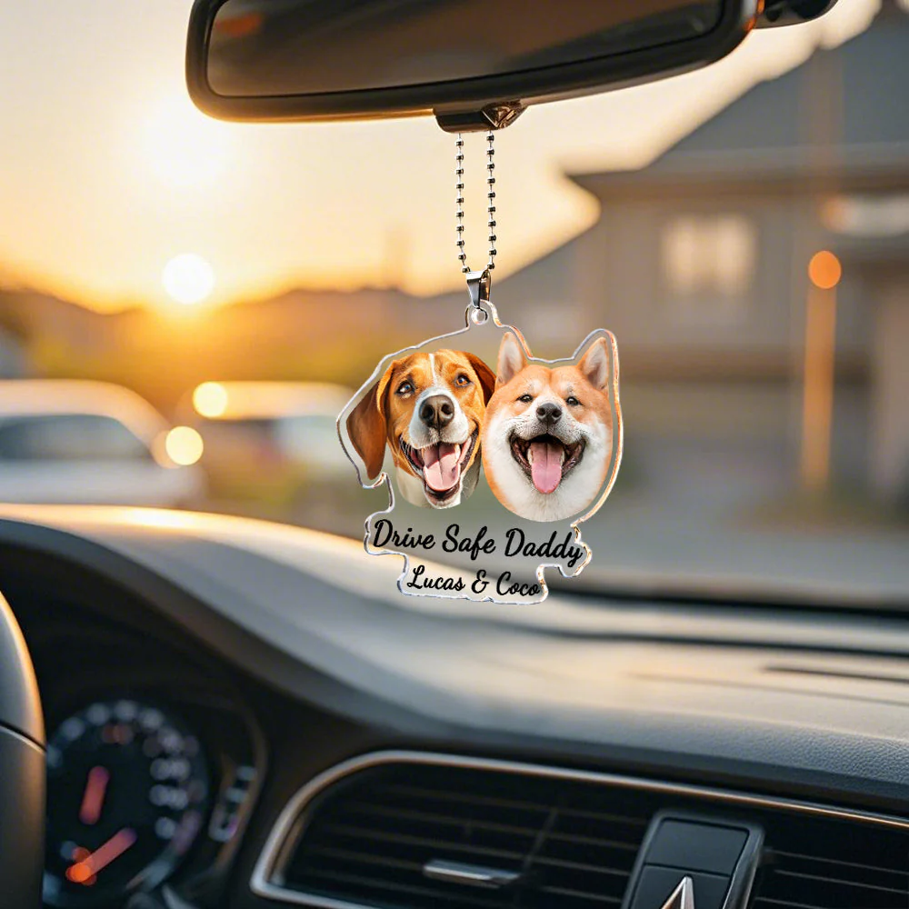 Hanging Dog Photo Personalized Acrylic Car Ornament Gift For Pet Lovers - Image 5