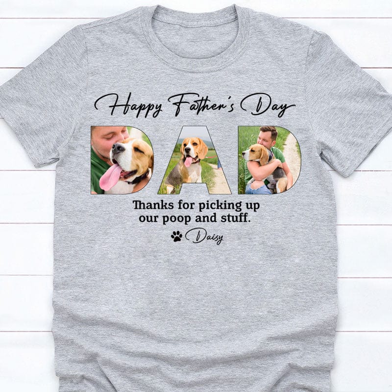 Happy Father's Day Dog Dad Personalized Custom Photo T shirt Gift For Pet Lovers - Image 3