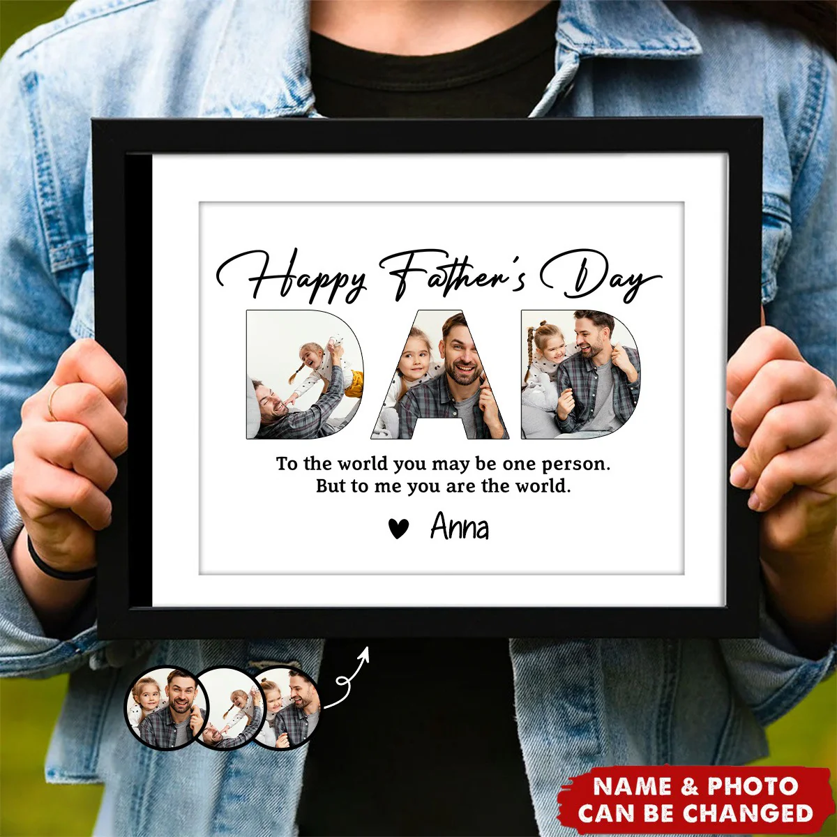 Happy Father's Day Personalized Family Picture Frame - Image 2