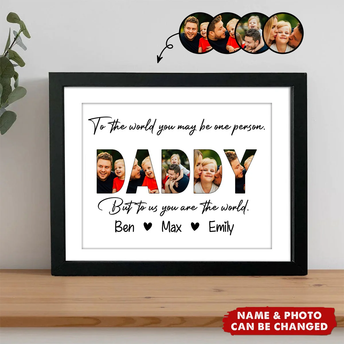 Happy Father's Day Personalized Family Picture Frame - Image 3