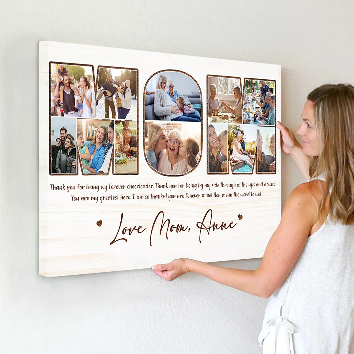 Happy Mother's Day! Personalized Mom Photo Canvas, Custom Photo Collage Wall Art - Image 2