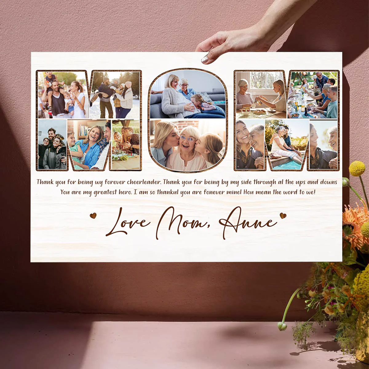 Happy Mother's Day! Personalized Mom Photo Canvas, Custom Photo Collage Wall Art - Image 3