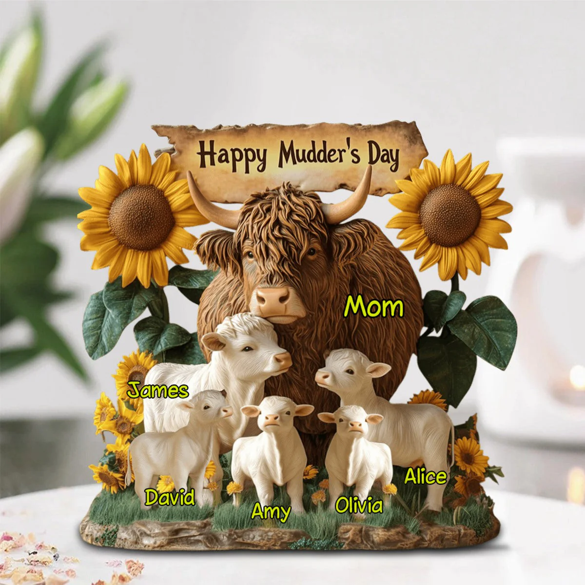 Happy Mudder's Day - Personalized Mother Custom Shaped Acrylic Plaque - Image 3