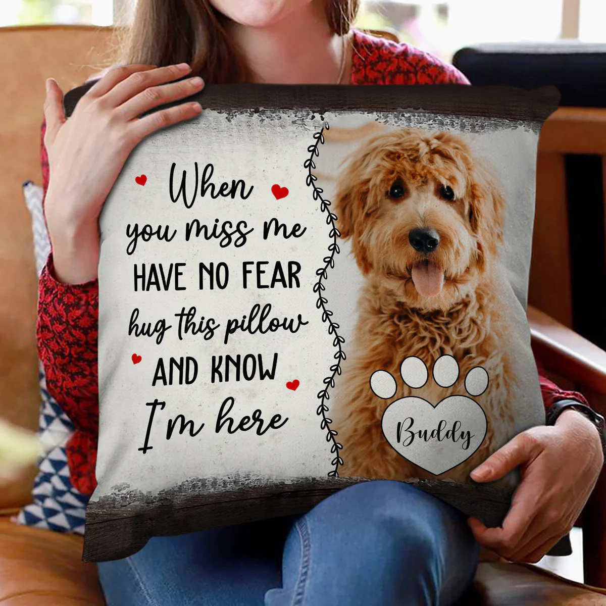 Have No Fear Hug This Pillow -Personalized Memorial Pillow - Image 2