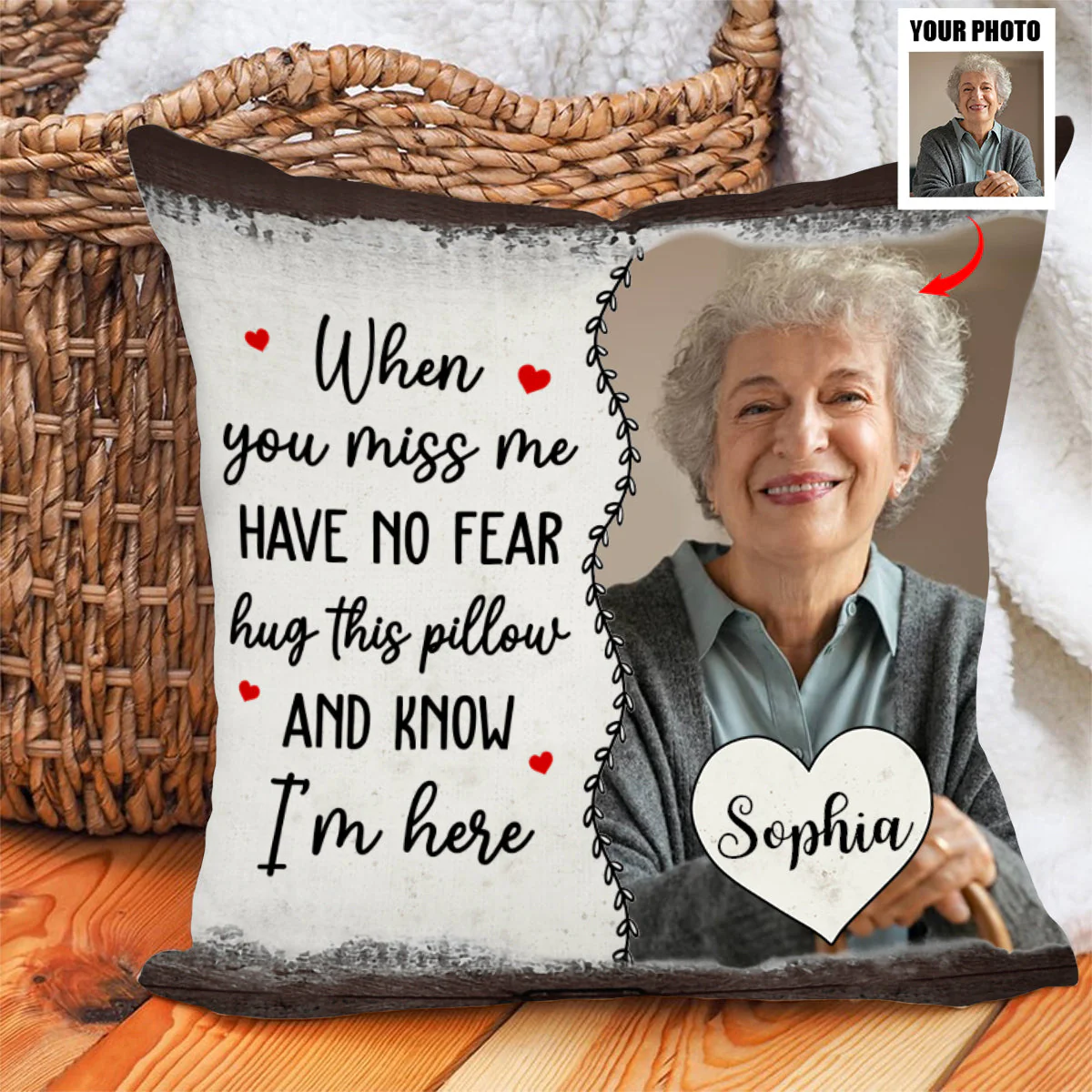 Have No Fear Hug This Pillow -Personalized Memorial Pillow - Image 3