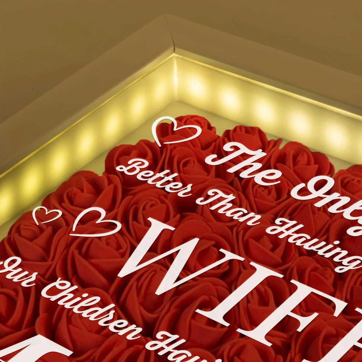 Having You As My Wife Mother's Day Gift - Personalized Flower Shadow Box With LED Light - Image 4