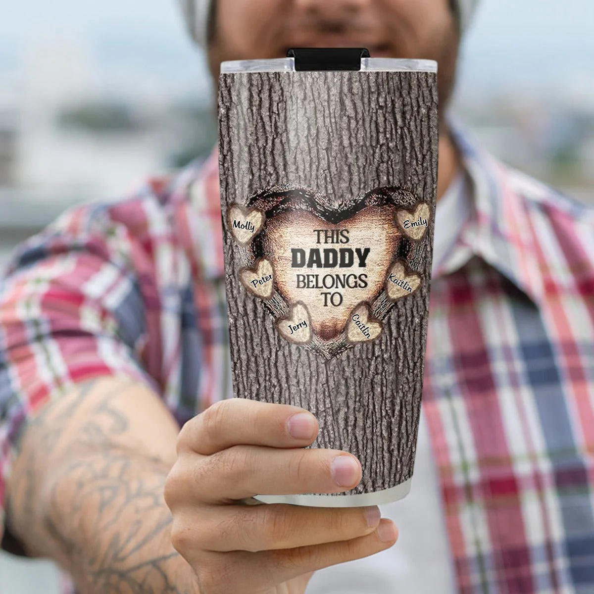 Heart Of Dad - Personalized Tumbler - Image 5