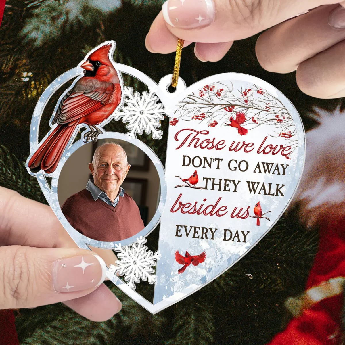 Heart Shaped I'm Always With You Personalized Acrylic Ornament - Image 3