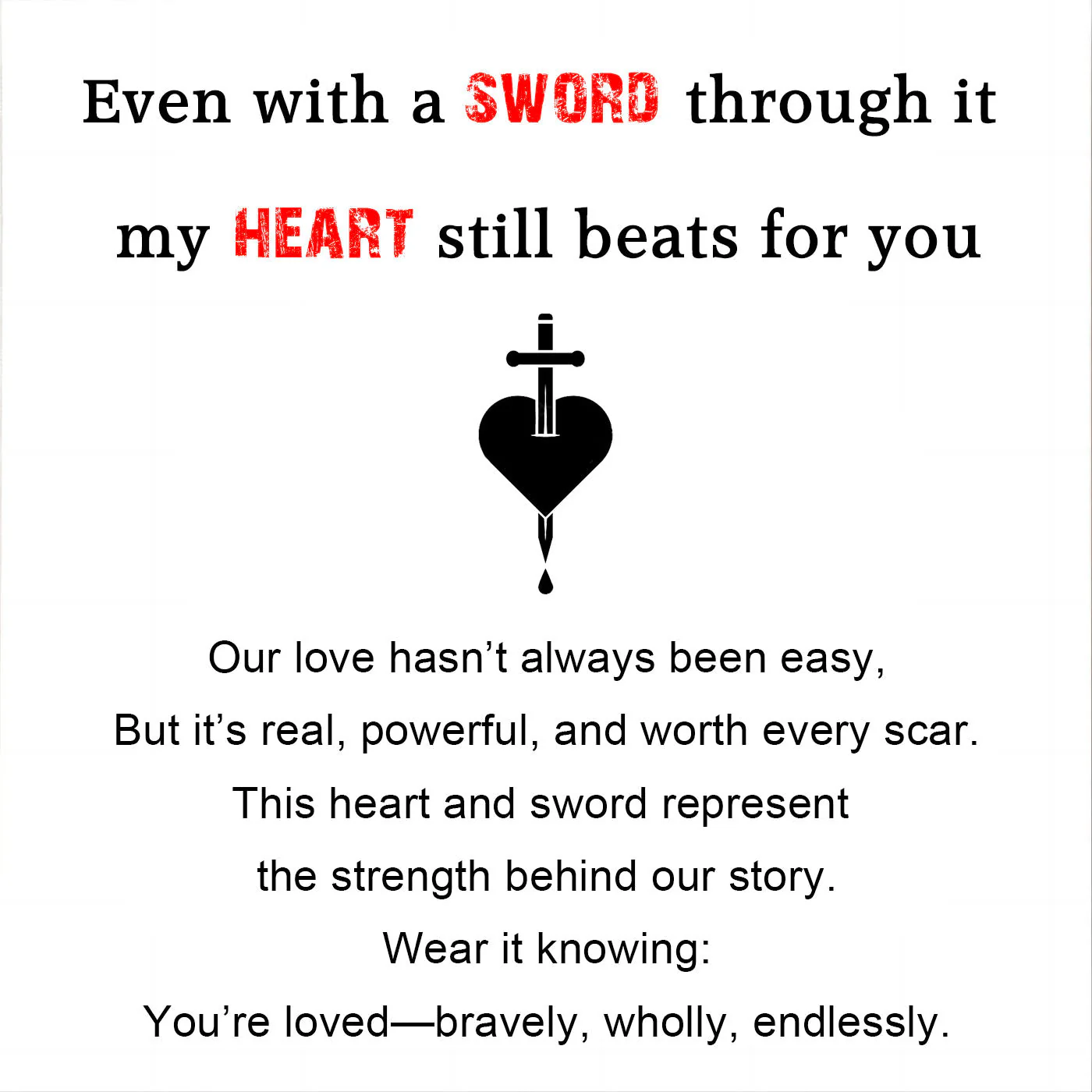 Heart & Sword Necklace Set - Image 9