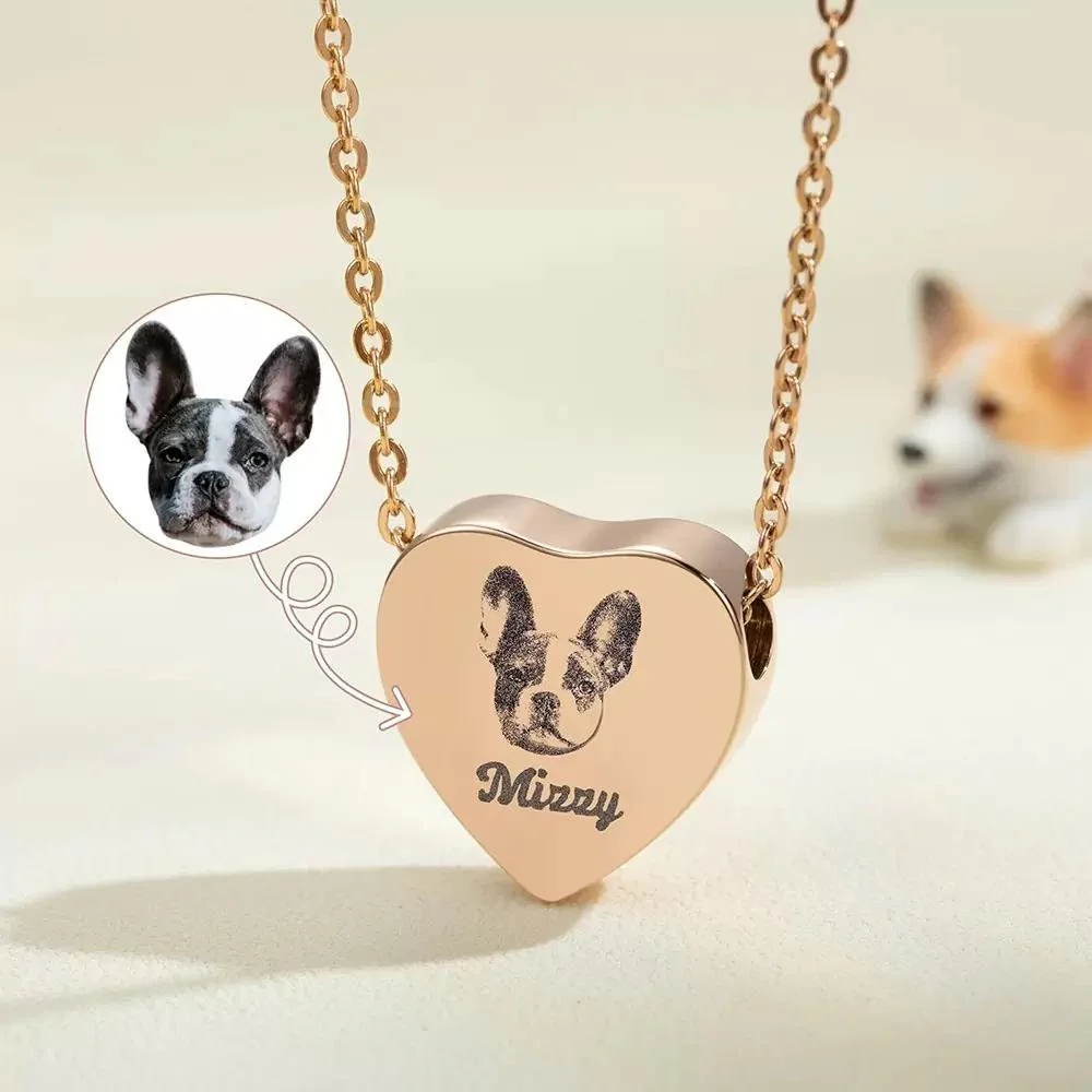 Heart Urn Pet Loss • Pet Urn Necklace Cremation Jewelry Personalized Memorial Gift For Pet Lovers - Image 2