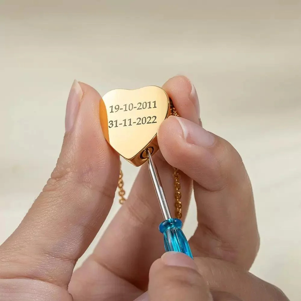 Heart Urn Pet Loss • Pet Urn Necklace Cremation Jewelry Personalized Memorial Gift For Pet Lovers - Image 4