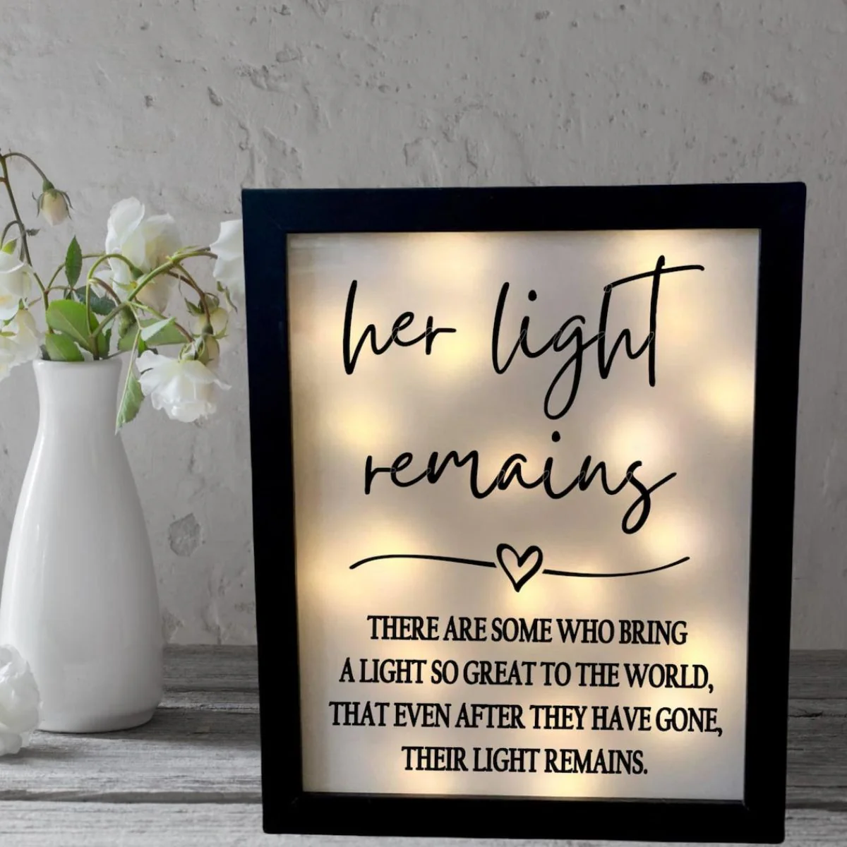 Her Light Remains Personalized Memorial Frame,Memorial Shadow Box - Image 2